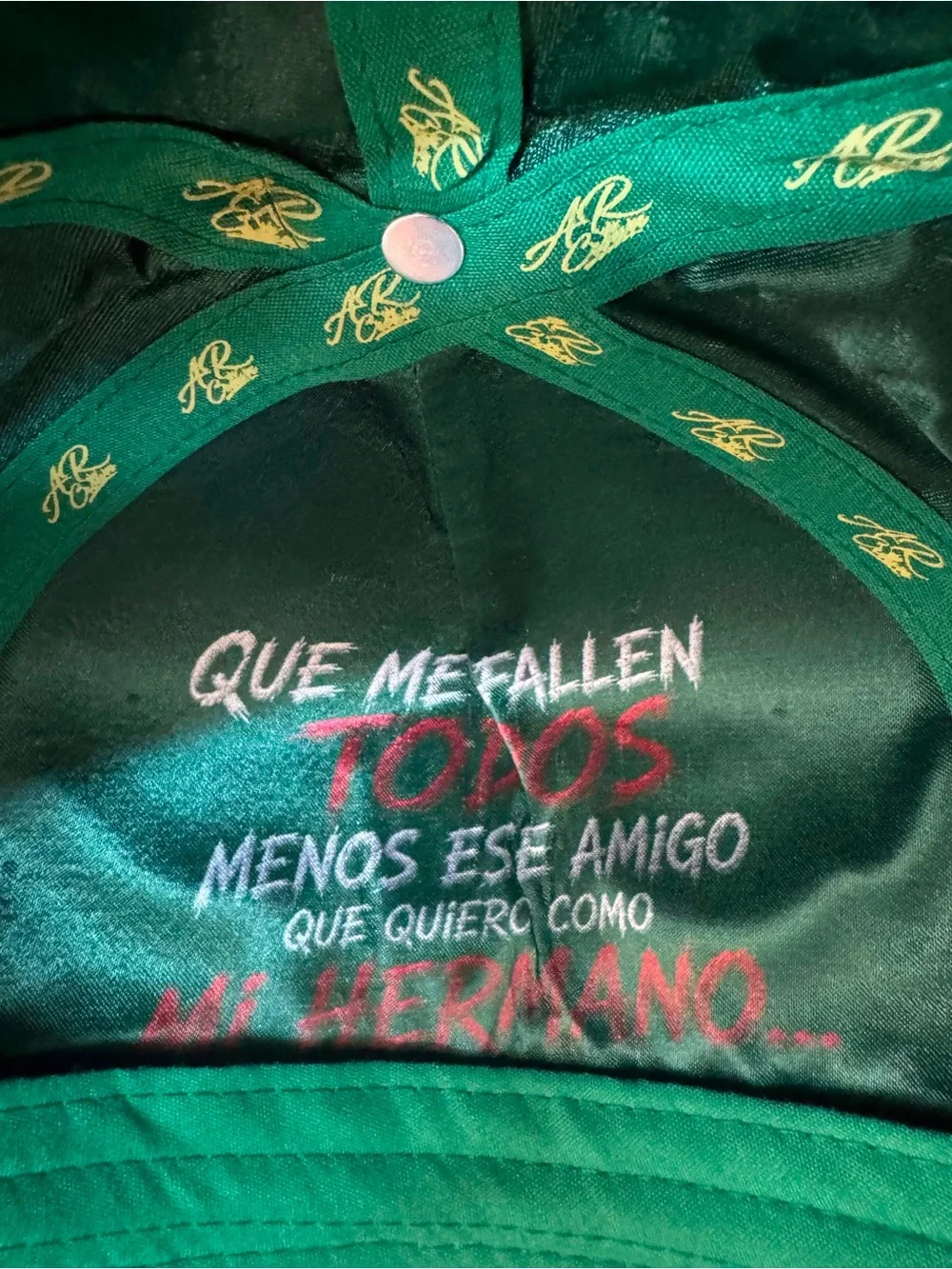 RELAX Embroidered Green Baseball Cap with Gold Crown